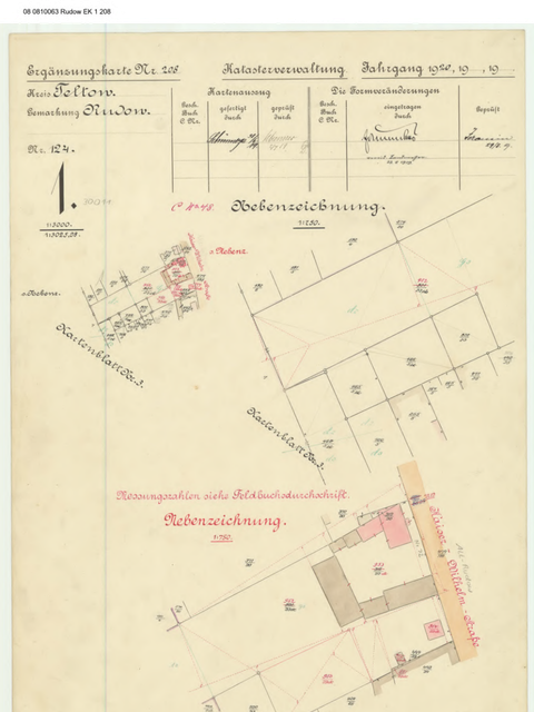 Handgezeichnete Ersatzkarte von Alt-Rudow 70