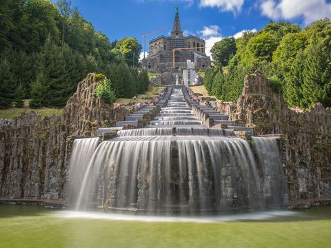 Bergpark Wilhelmshöhe – Blick vom Herkules Wasserspiele im Bergpark Wilhelmshöhe