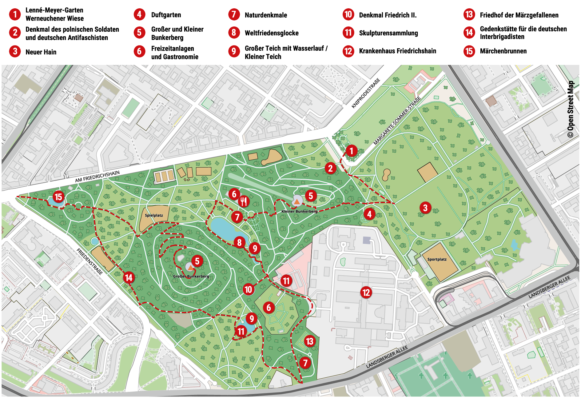 Übersichtsplan Park Friedrichshain