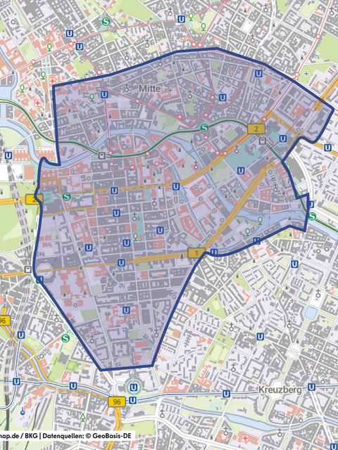 Bildvergrößerung: Gebiet zum Masterplan Berliner Mitte