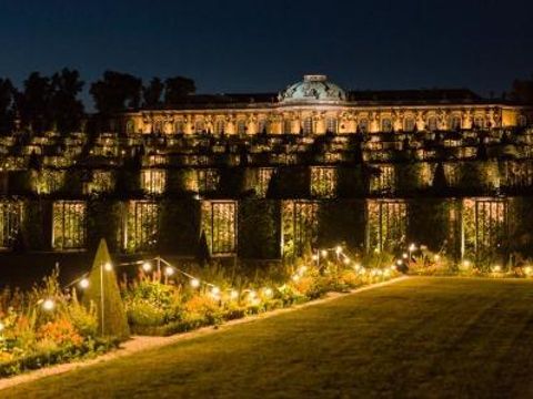 Beleuchtetes Schloss Sanssouci