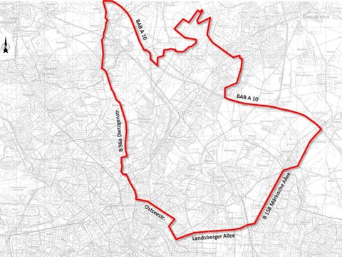 Untersuchungsraum Straßennetz Nord-Ost-Raum