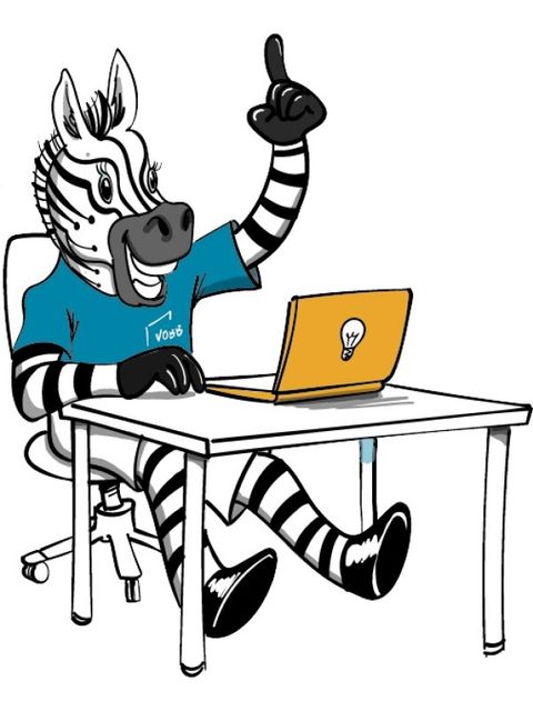 Digital-Zebra mit Laptop