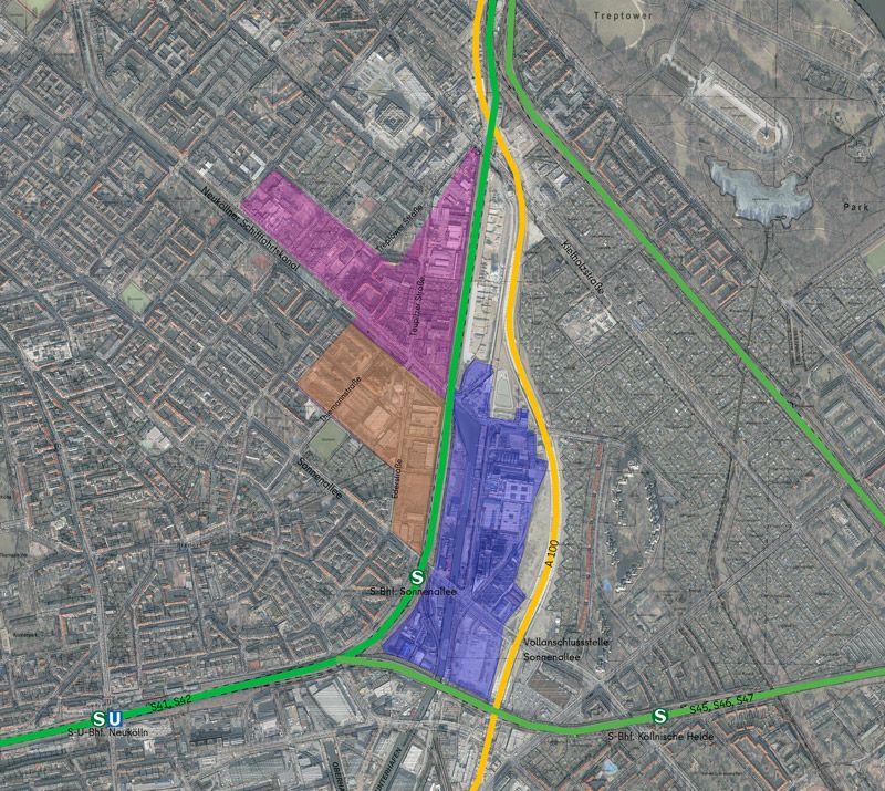 Karte Gewerbegebiet Nördliche Sonnenallee