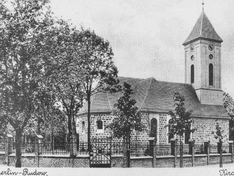 Historische Aufnahme von der Dorfkirche Rudow