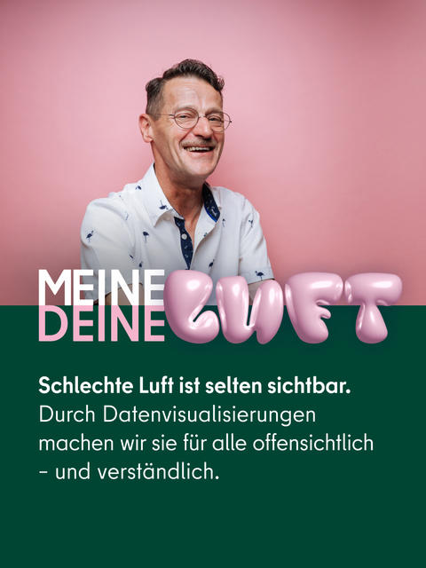 Meine Luft. Deine Luft. Schlechte Luft ist selten sichtbar. Durch Datenvisualisierungen machen wir sie für alle offensichtlich – und verständlich.