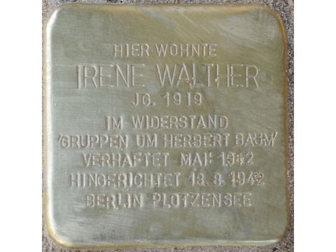 Bildvergrößerung: Stolperstein für Irene Walther