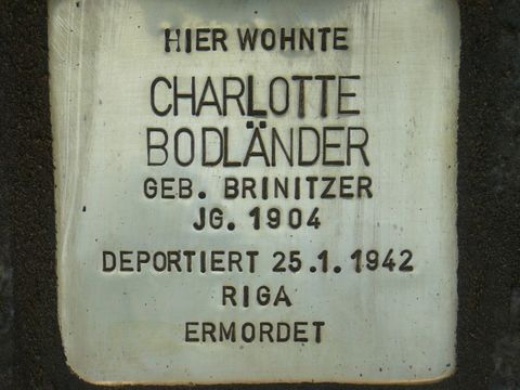 Stolperstein für Charlotte Bodländer