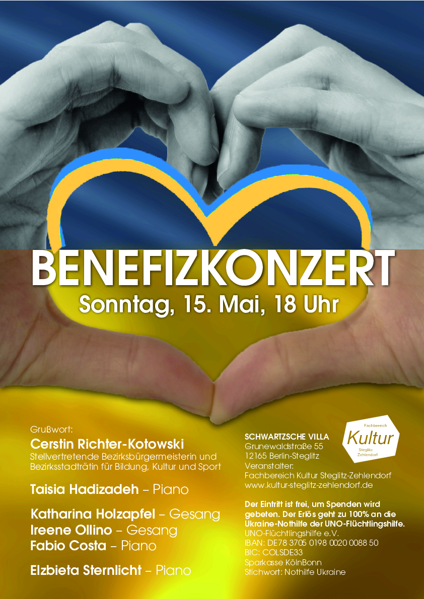 Konzertplakat zum Ukraine-Benefizkonzert