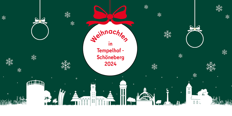 weihnachtliche Grafik "Weihnachten in Tempelhof-Schöneberg 2024"