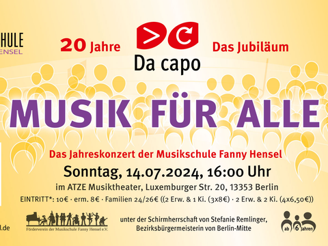 Plakat "Da capo" 2024 - das Jubiläumskonzert
