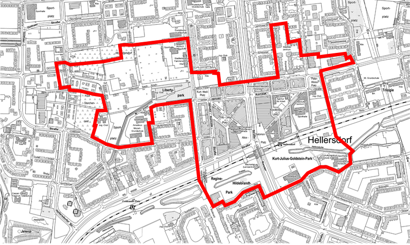 Untersuchungsgebiet ISEK Helle Mitte (integriertes städtebauliches Entwicklungskonzept)