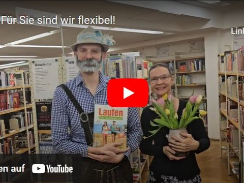 Thumbnail des Videos mit Kollegen der Bibliothek