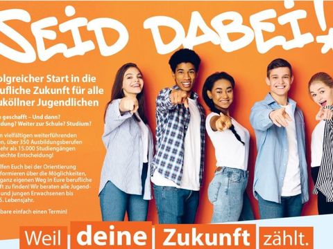 Banner der Kampagne Seid dabei der JBA für Neuköllner Jugendliche