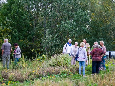 Besuchergruppe im Paradiesgarten