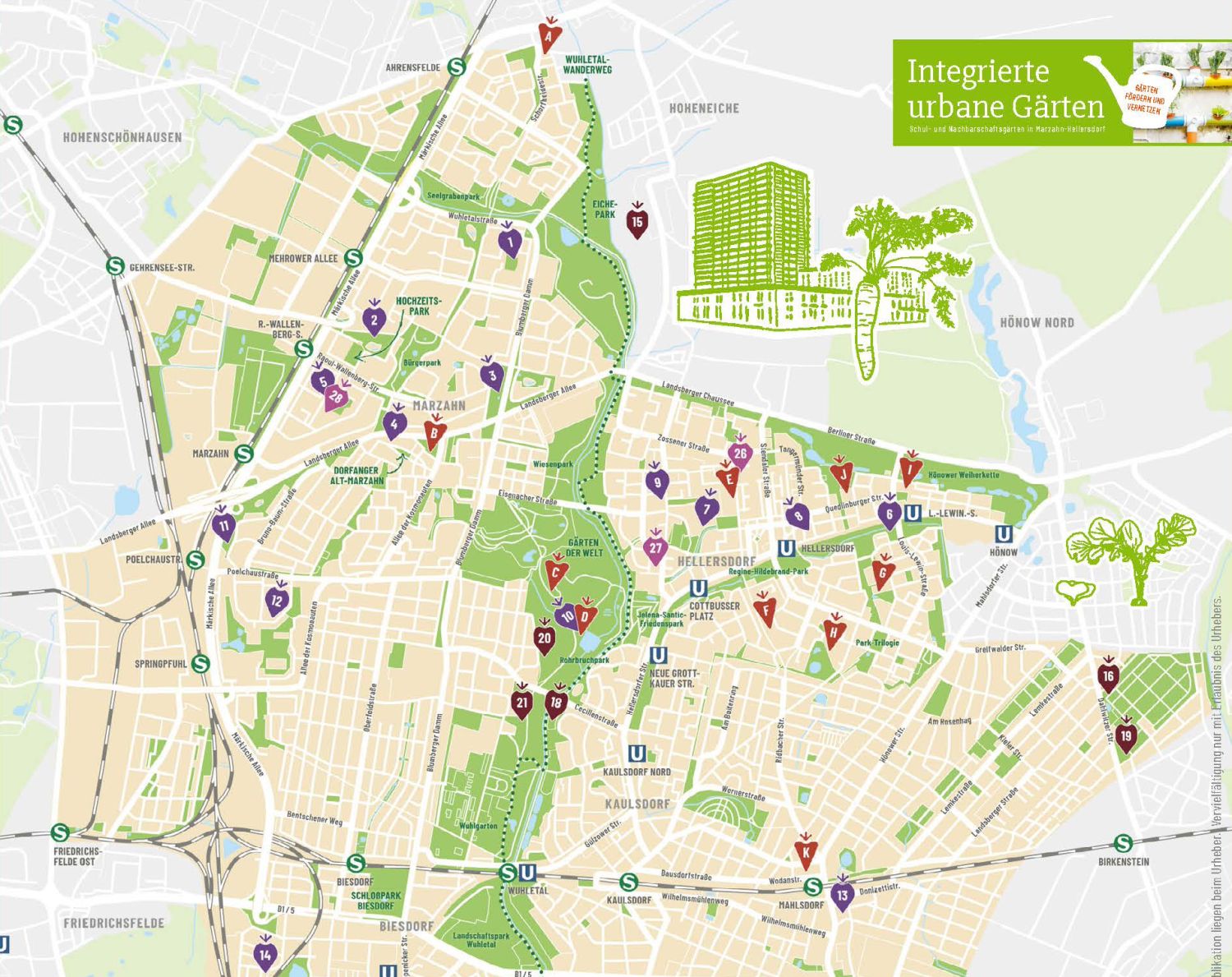 Gartenkarte integrierte urbane Gärten Marzahn-Hellersdorf