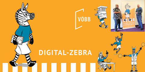 Digital-Zebra in der Stadtbibliothek Reinickendorf