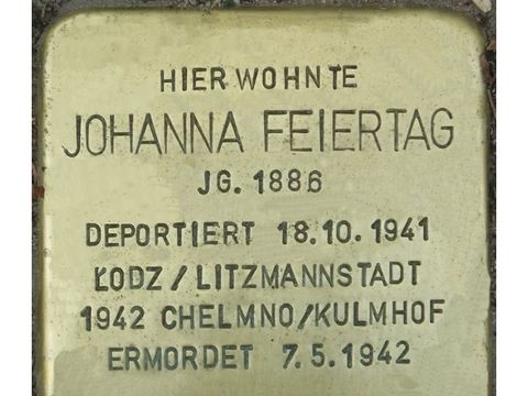 Bildvergrößerung: Stolperstein Johanna Feiertag