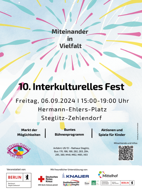 Bildvergrößerung: Plakat zum 10. Interkulturellen Fest in Steglitz-Zehlendorf