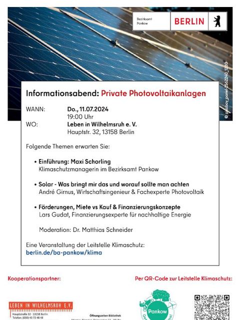 Informationsabend: Private Photovoltaikanlagen