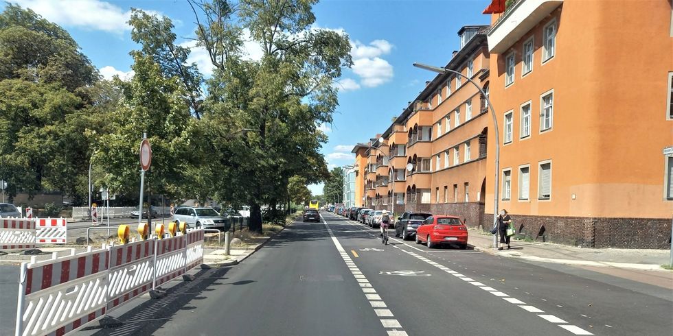 Radfahrstreifen auf der östlichen Amrumer Straße