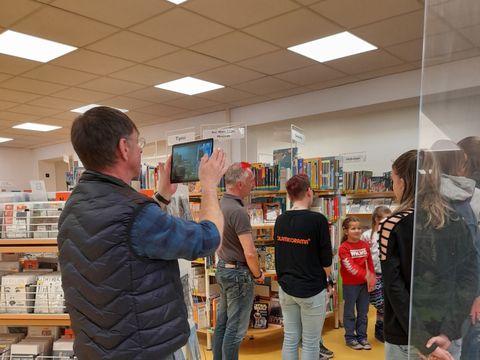 Dreharbeiten in der Bibliothek