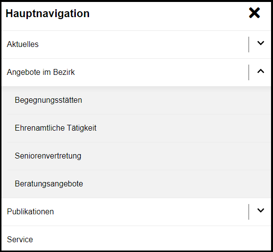 Menü Angebote im Bezirk