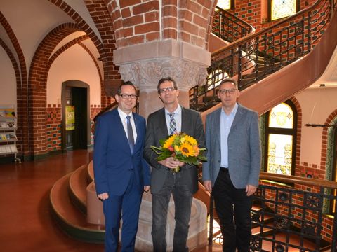 Bezirksbürgermeister Igel, Stasch und Bezirksstadtrat Klemm im Rathaus Köpenick (v.l.n.r.)