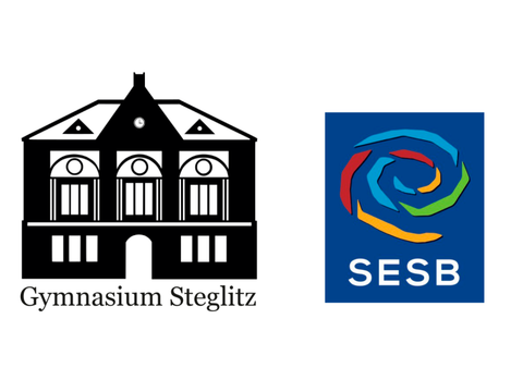 Logos des Gymnasiums Steglitz und der Staatlichen Europaschule Berlin für Neugriechisch (Steglitz)