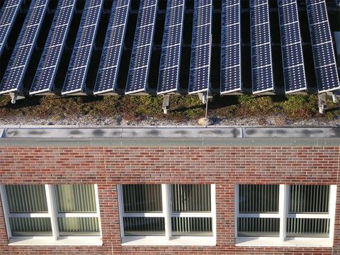 Solarpanele auf einem Dach