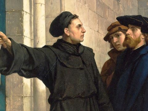 Luther schlägt die Thesen an die Wittenberger Schlosskirche