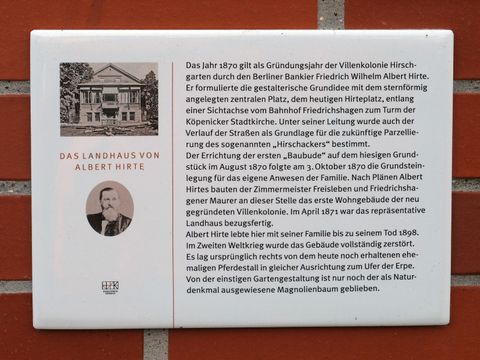 Bildvergrößerung: Gedenktafel - Landhaus Albert Hirte