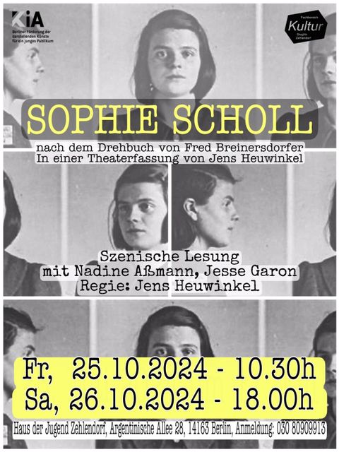 Bildvergrößerung: Plakat Theateraufführung: Sophie Scholl