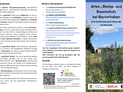 Arten- und Baumschutz Flyer