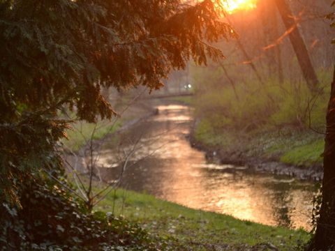 Panke im Abendrot im Bürgerpark