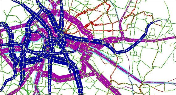 Verkehrsstärken im Liniennetz des ÖV Berlin-Brandenburg – Szenario 2025