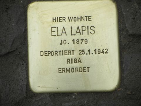 Stolperstein Ela Lapis, Foto: F. Siebold, April 2013