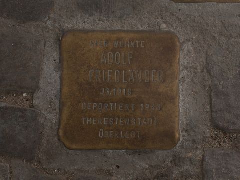 Stolperstein Adolf Friedländer, Foto: A. Bukschat & C. Flegel, 06.04.2012