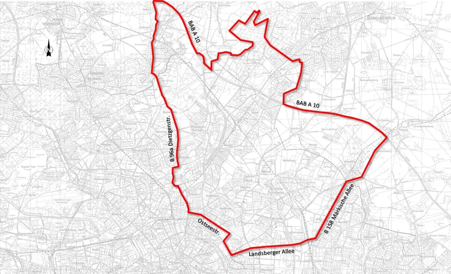 Untersuchungsraum Straßennetz Nord-Ost-Raum