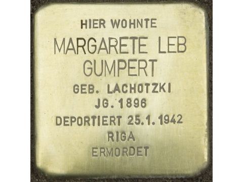 Bildvergrößerung: Stolperstein Margarete Leb Gumpert