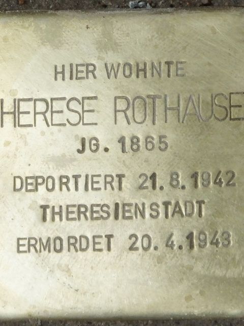 Stolperstein Therese Rothauser, Foto:H.-J. Hupka