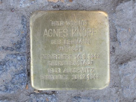 Stolperstein Agnes Knopf, Foto: F. Siebold, Okt. 2012