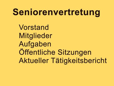 Mitglieder der Seniorenvertretung, Aufgaben und Sitzungen