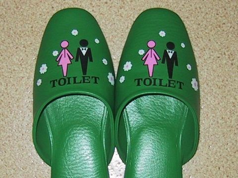 Japanische Toilettenslipper in Grün