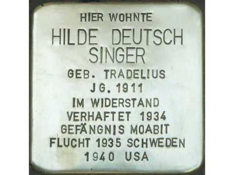 Bildvergrößerung: Stolperstein Hilde Deutsch Singer