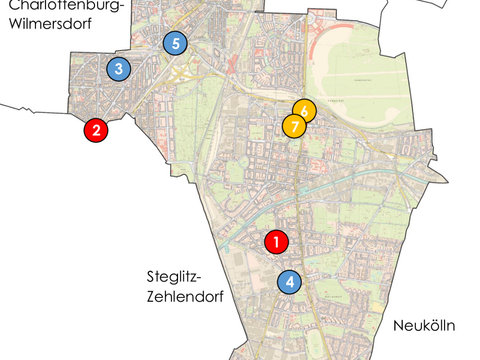 Karte der psychosozialen Angebote in Tempelhof-Schöneberg