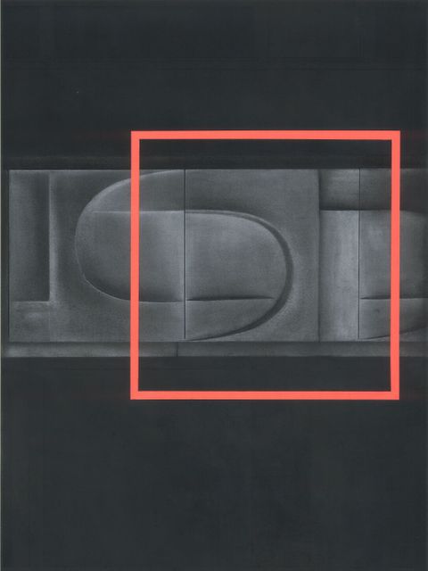 Bildvergrößerung: Ines Doleschal, Form folgt No. 11, 2020, Kohle Farbstreifen, Fotomaterial/ Papier, 42 x 29,7 cm