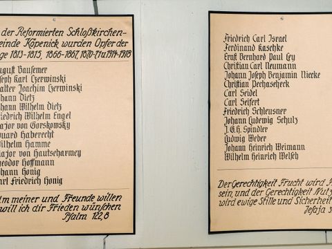 Bildvergrößerung: Gedenktafel - Gefallene 1813-1815, 1866-1867, 1870-1871, 1914-1918