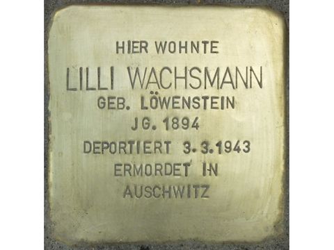 Bildvergrößerung: Stolperstein Lilli Wachsmann