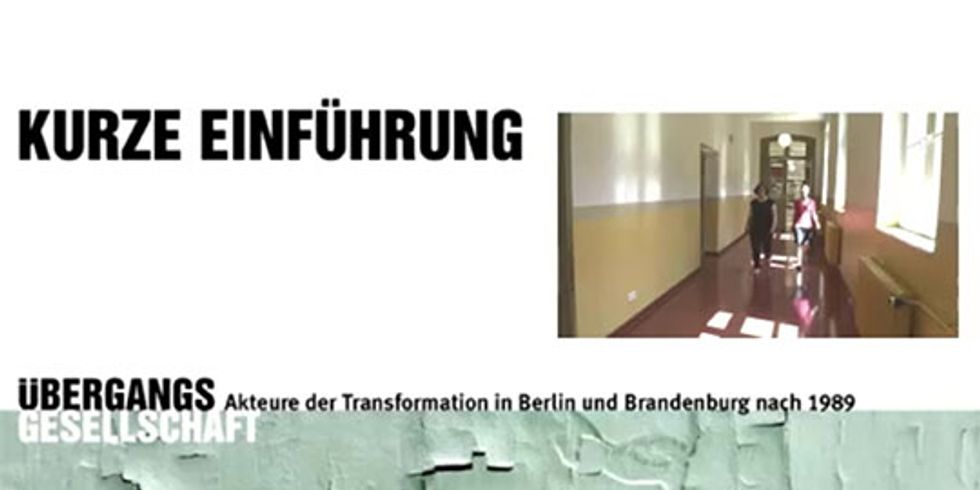 Kurze Einführung zur Ausstellung: Übergangsgesellschaft. Akteure der Transformation in Berlin und Brandenburg nach 1989